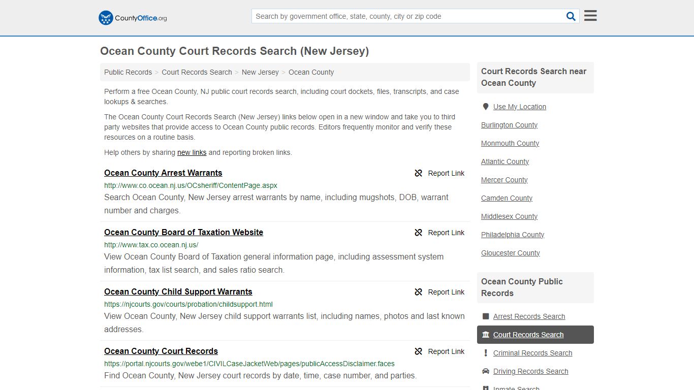 Court Records Search - Ocean County, NJ (Adoptions, Criminal, Child ...